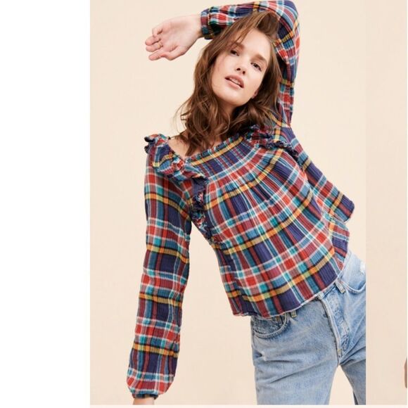 NWT Free People We The Free Siena Plaid Pullover - Picture 4 of 8